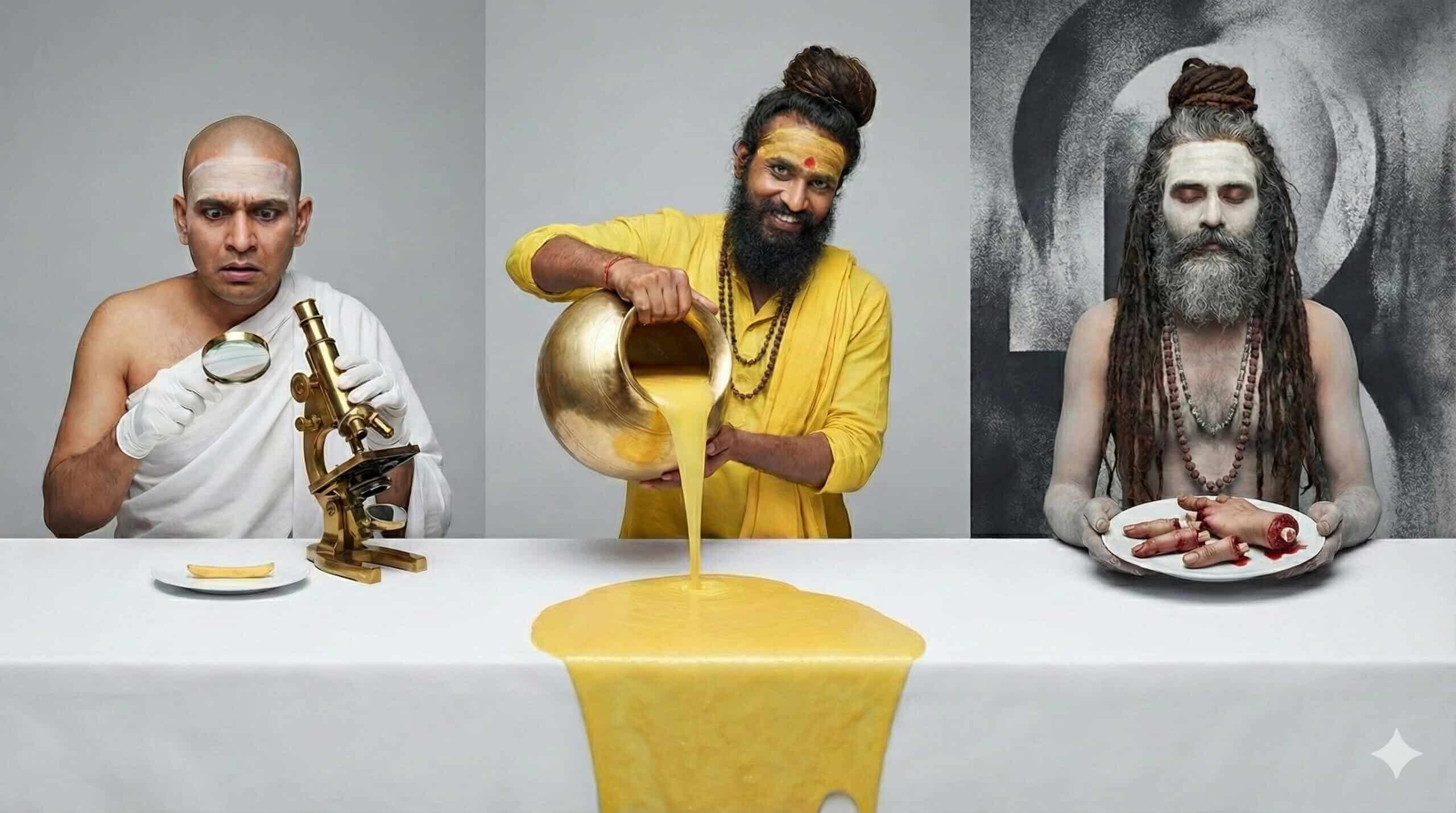 Table indienne spirituelle avec épices et offrandes